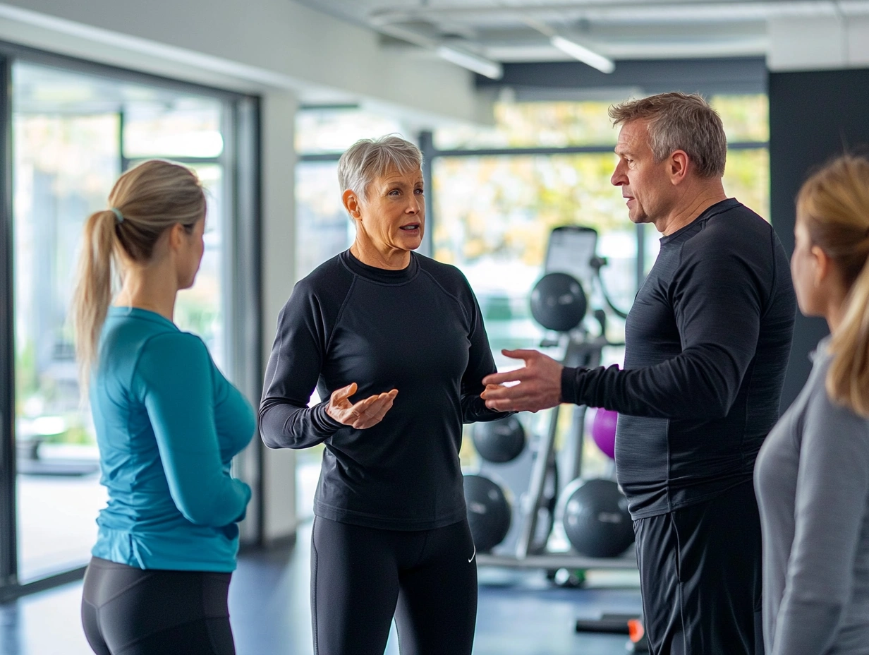 Тренер barmulosh пояснює вправи групі